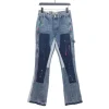 Ink splicing collision denim pants