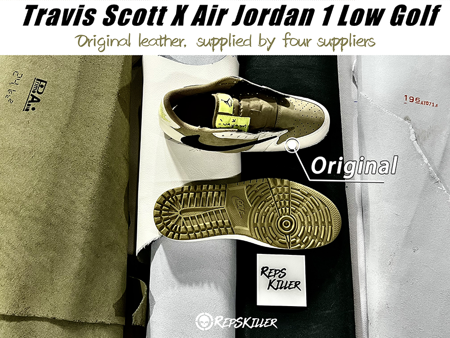 Travis Scott x Air Jordan 1 Low Golf 'Neutral Olive' Replica