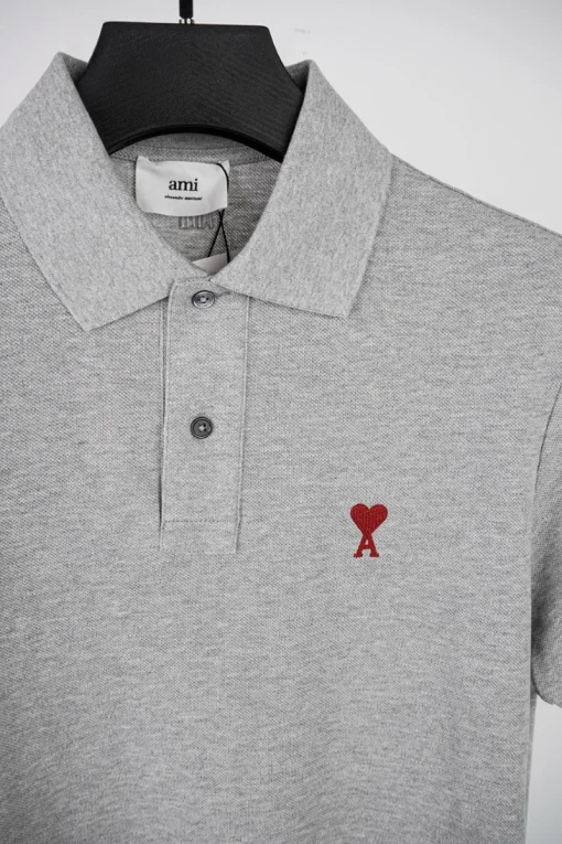 AMI Heart Logo-Embroidered Polo