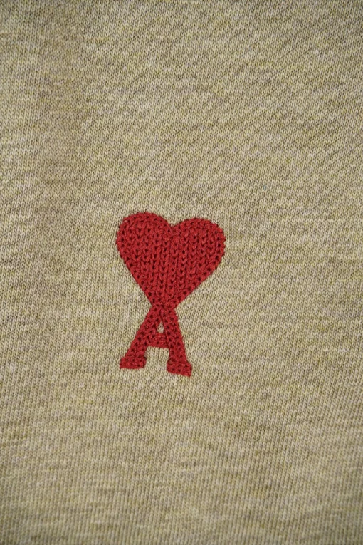 AMI Heart Logo-Embroidered T-shirt