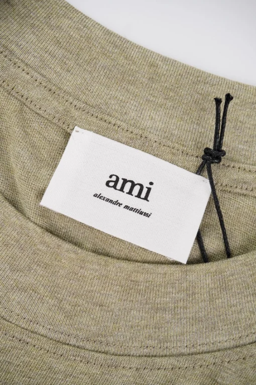 AMI Heart Logo-Embroidered T-shirt