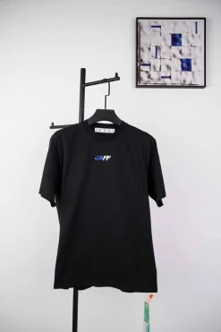 Off-White Blue Arrow Letter Embroidery T-Shirt