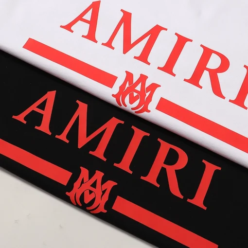 Amiri Striped Logo Printed T-Shirt