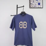 Balenc1@ga  Double B Mud-Dyed Distressed Print T-shirt