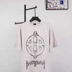 Balenc1@ga  Gothic Shield Double B Print T-shirt