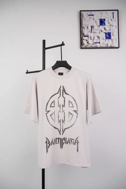 Balenciaga Gothic Shield Double B Print T-shirt