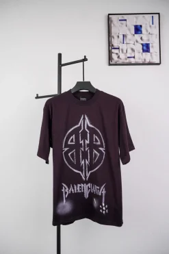 Balenciaga Gothic Shield Double B Print T-shirt