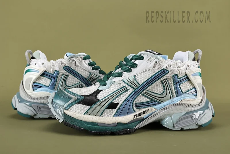 Balenciaga Runner Sneaker White Green Blue