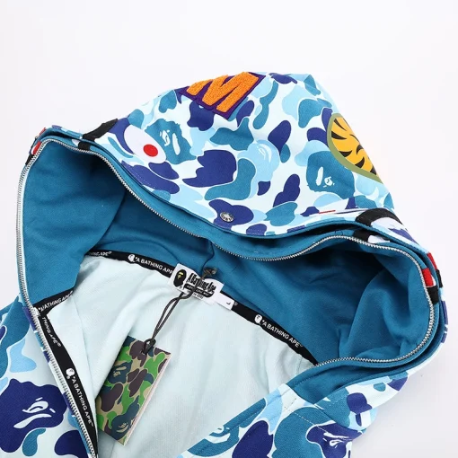 BAPE Camo Shark Full Zip Hoodie Blue