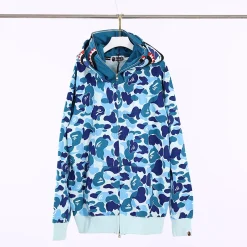 BAPE Camo Shark Full Zip Hoodie Blue