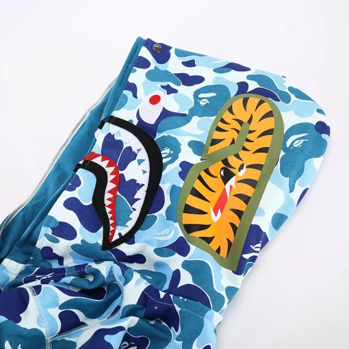 BAPE Camo Shark Full Zip Hoodie Blue