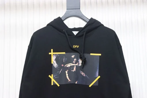 Off White Madonna Print Hoodie