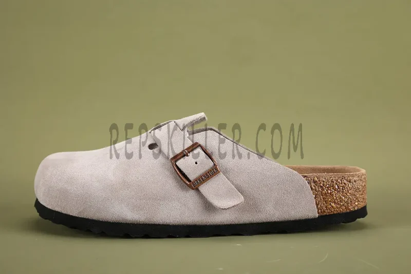 Borken Boston Leather Taupe Suede