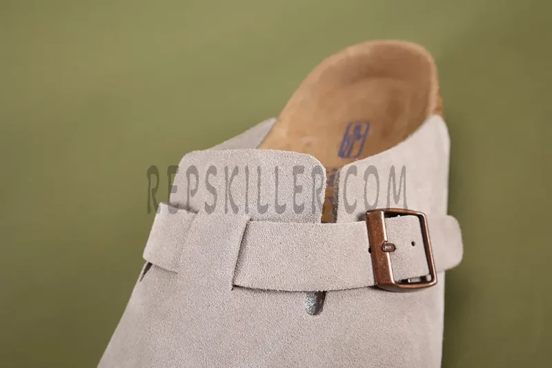 Borken Boston Leather Taupe Suede