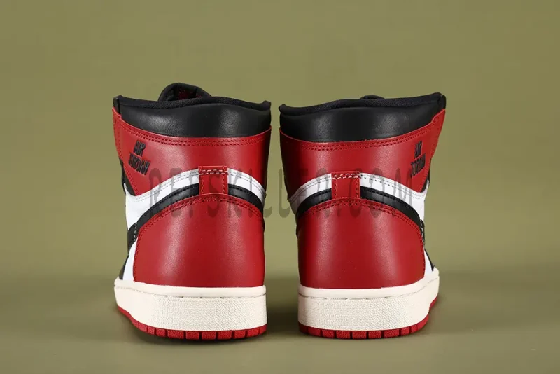 Rear view of the Air Jordan 1 Retro High OG ‘Black Toe Reimagined’