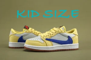 KID Size Travis Scott Air Jordan 1 Canary Low