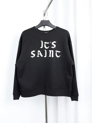 Saint Michael Saint Gothic Flocked Letter Sweatshirt