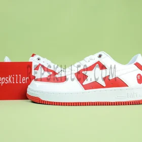 BAPESTA APE STA LEATHER RED WHITE AF1 SNEAKER