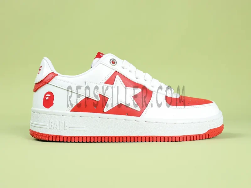 BAPESTA APE STA LEATHER RED WHITE SNEAKER