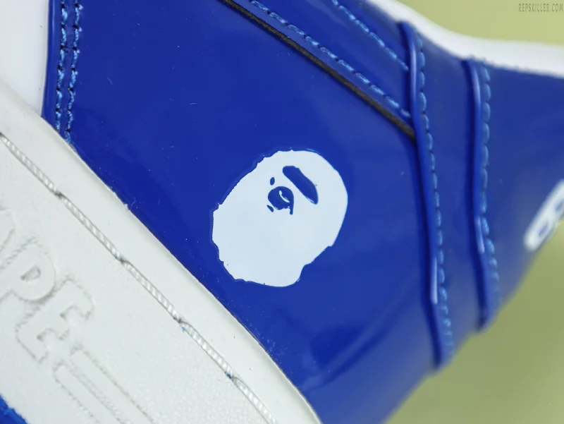 BATHING APE STA Patent Leather White Blue - Image 10