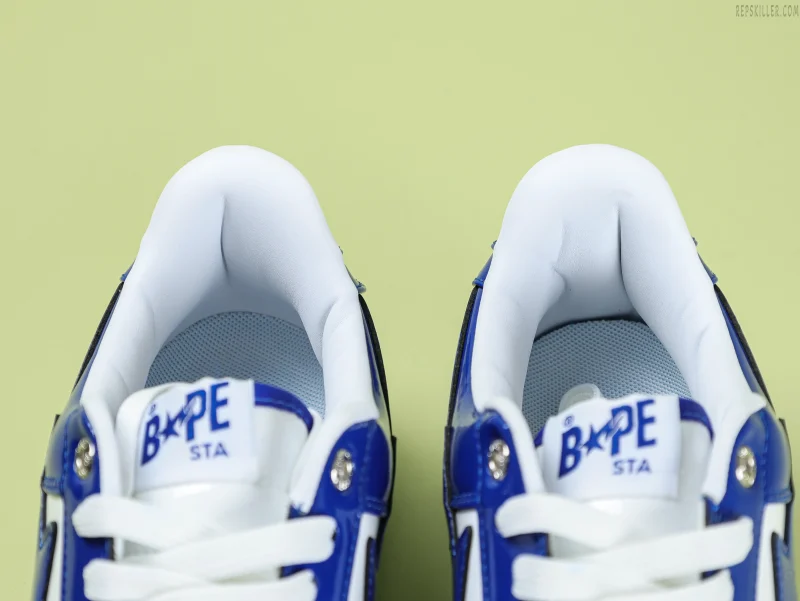 BATHING APE STA Patent Leather White Blue - Image 12