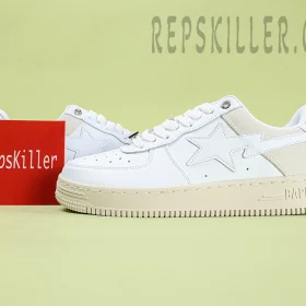 A BATHING APE BapeSta Low Suede Heel White