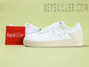 A BATHING APE BapeSta Low Suede Heel White